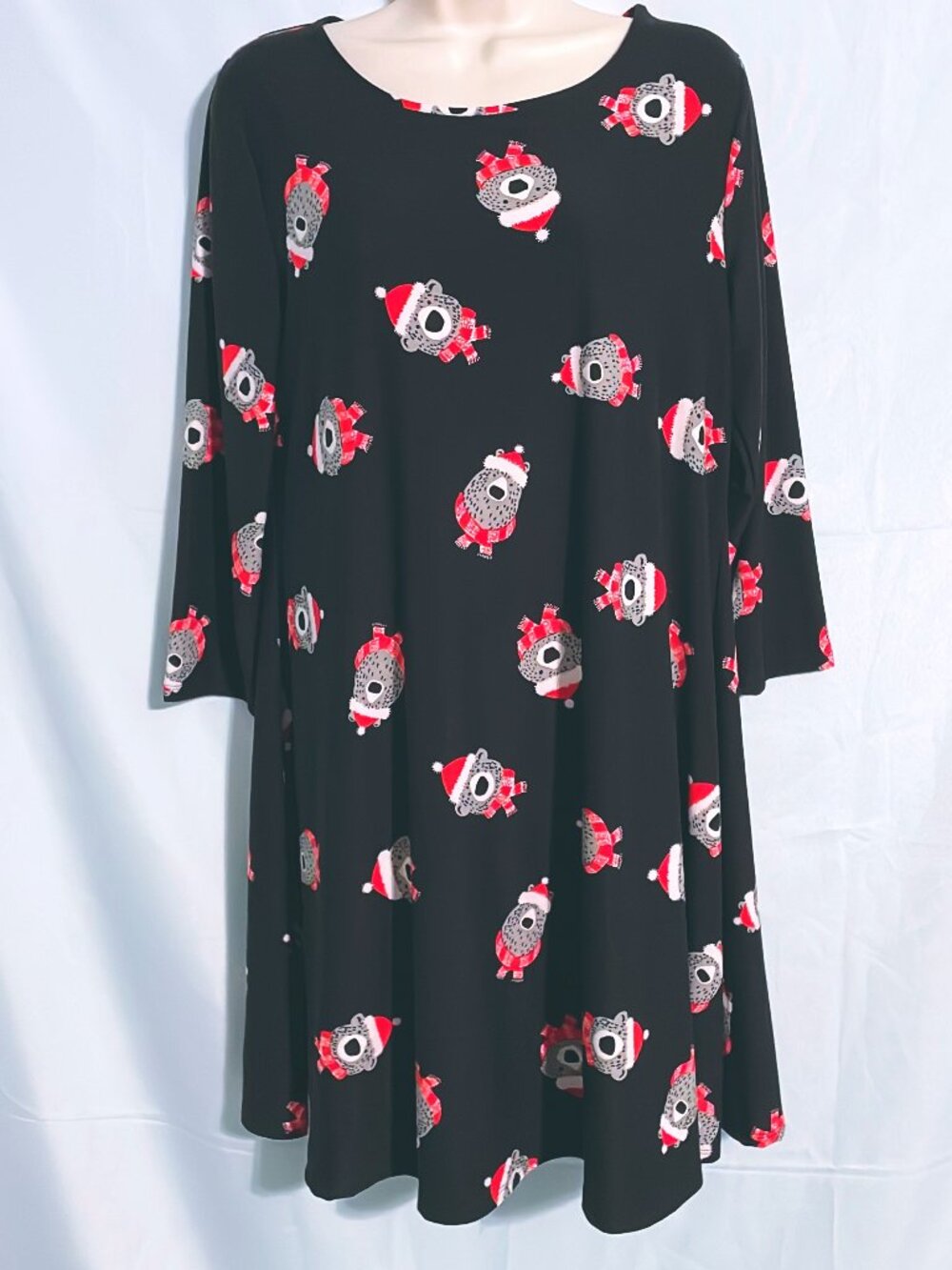 St John's Bay Cute Christmas Bear Dress Size M